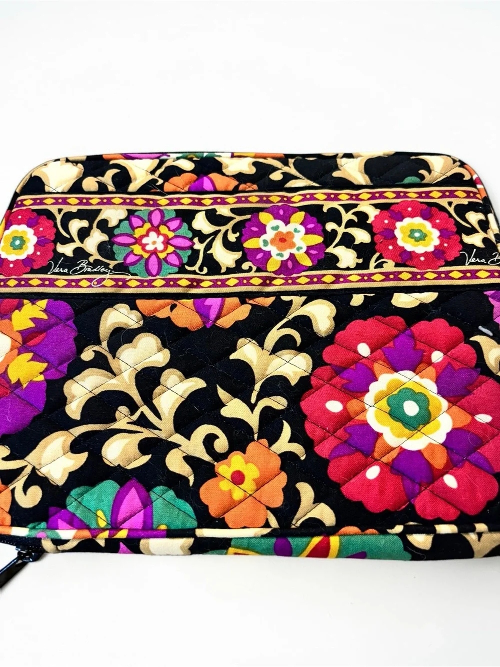 Vera Bradley Retired Suzani Floral Laptop Sleeve Tablet Case Cover Zipper 10”